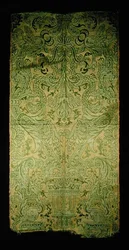 Silk and linen furnishing, late 17th century