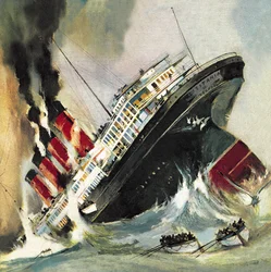 Sinking of the Lusitania on May 1915