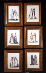 Six Miniatures Depicting Late 18th and Early 19th Century Ladies