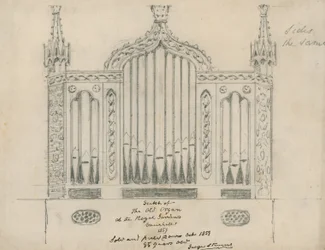 Sketch of the Old Organ at the Royal Gardens (Vauxhall Gardens, London)