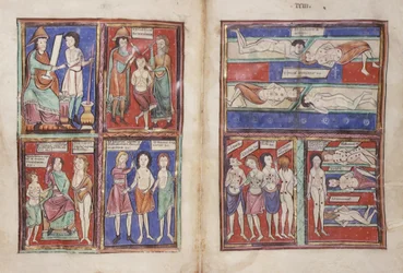 Medical scenes, Sloane 1975 fol.91v-92