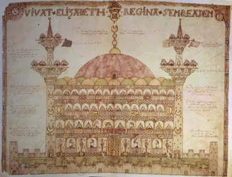 Representation of Haghia Sophia, Constantinople, with verse by Thomas Morgan