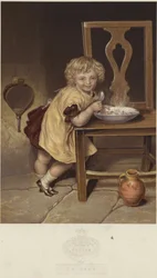 So Nice, a depiction of a young girl eating a bowl of steaming food