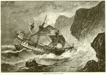 Somers Runs His Ship on Shore
