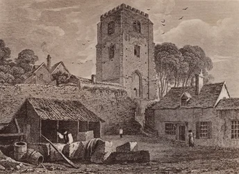 St Marys Church showing the old wall 1824