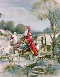 St. Nicolas, Victorian Christmas Card
