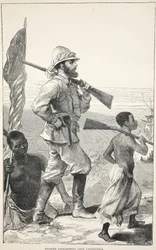Stanley approaching Lake Tanganyika, illustration from The Pictorial Edition of the Life and Discoveries of David Livingstone by J. Ewing Richie