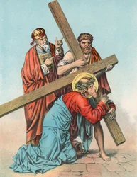 Station III Jesus Falls the First Time under the Cross