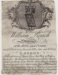 William Roach Stationer, trade card