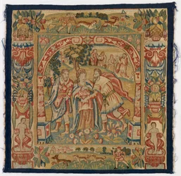 Tapestry Panel Depicting The Queen of Sheba Meeting Solomon, Made in Sheldon, England