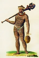 Tattooed man of the Marquesas islands, 1843