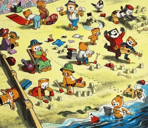 Teddy Bears on the beach