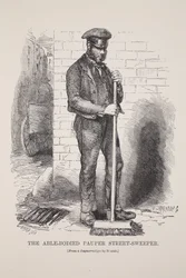 The Able-Bodied Pauper Street-Sweeper, from the daguerreotype by Richard Beard, illustration from London Labour and London Poor by Henry Mayhew, pub. 1862
