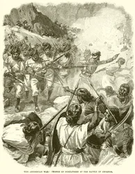 The Abyssinian War: Charge of Punjaubees at the Battle of Aroqhee