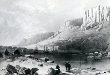 The Arctic Squadron in Leevely Harbour, Island of Disco, Coast of Greenland