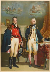 The Army and Navy representing the only interview between the Great Commanders, Wellington and Nelson c.1890