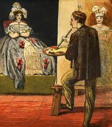 The Artist Painting a Portrait in His Studio