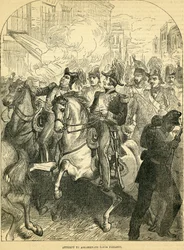 The Attempt to assassinate King Louis Philippe of France, illustration from Cassells Illustrated History of England, 1857-1858