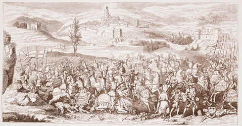 The Battle of Spurs, from the Ancient Picture in the Possession of The Royal Society of Antiquities