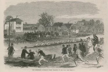 The Cambridge University Eight Training on the Cam