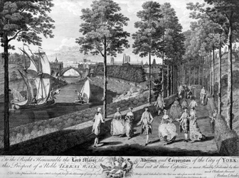 The City of York, a Noble Terrace Walk, print made by Charles Grignon, 1756