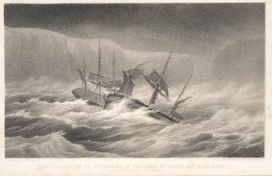 The Collision, from Voyage of Discovery and Research in the Southern and Antarctic Regions