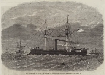 The Confederate Steam-Ram Stonewall leaving the Harbour of Lisbon