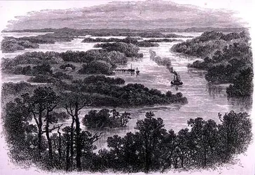 The Confluence of the Murray and Darling Rivers, near Wentworth, New South Wales, Australia, from 