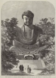 The Daiboodh, or Colossal Bronze Image of a Buddhist Idol, in the Temple of Kamakura, Japan