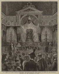 The Death of King Victor Emmanuel, the Body of the King Lying in State in the Chapelle Ardente of the Quirinal, at Rome