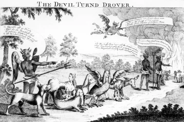 The Devil Turned Drover, published by William Tringham, 1756
