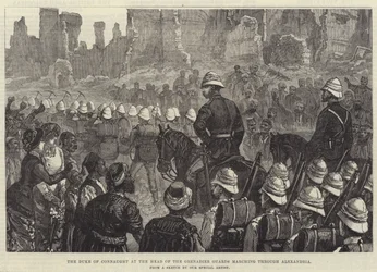 The Duke of Connaught at the Head of the Grenadier Guards marching through Alexandria