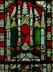 The East window depicting a canopy with birds