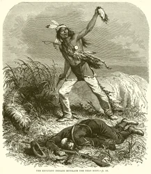 The Exultant Indians Mutilate the Dead Body