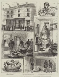 The Fenian Dynamite Plot in England, the Secret Factory of Nitro-Glycerine in Ledsam-Street, Birmingham (engraving)