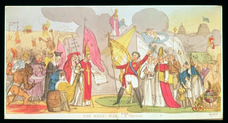 The Holy War - A Vision, Satirical Cartoon of the Struggle for Catholic Emancipation in Ireland, 1826