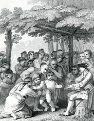 The Indians Delivering Up the English Captives to Colonel Bouquet Near His Camp at the Forks of Muskingham in North America