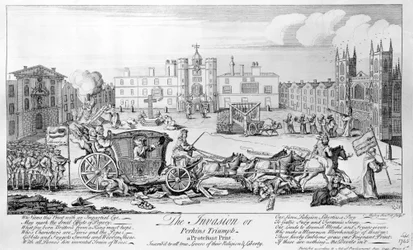 The Invasion or Perkins Triumph - a Protestant Print, inscribed to all true lovers of their Religion and Liberty, 1745