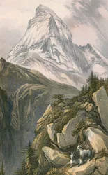 The Matterhorn, or Mont Cervin. From above Zermatt, Switzerland