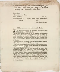 The Middlesex Hospital, near Oxford Street. Recommendation Letter