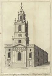The North East Prospect of the Parish Church of St Botolph without Bishopsgate, London