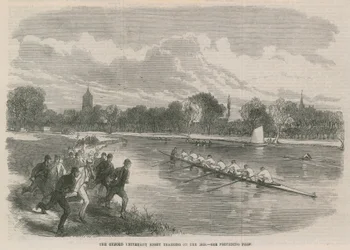 The Oxford University Eight Training on the Isis