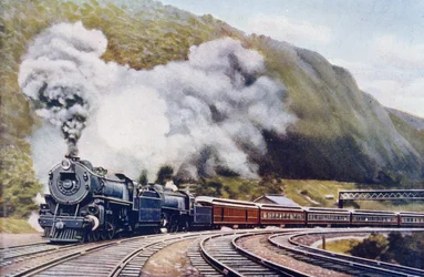 The Pacific of the New York Chicago Express, illustration from The Wonder Book of Railways, fourteenth edition edited by Harry Golding, 1929