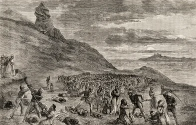 The Persecution and Massacre of the Christians on the Island of Madagascar in 1849, c. 1865