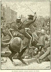 The Peterloo Massacre: Hussars charging the People