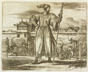 The Prime General of the Chinese Army, illustration from a description of Embassies to China, 1690