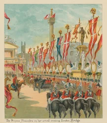 The Princess Alexandra on her Arrival crossing London Bridge