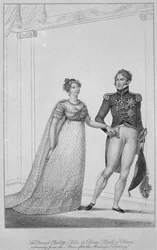 The Princess Charlotte of Wales and Prince Leopold of Cobourg returning from the altar after the Marriage Ceremony