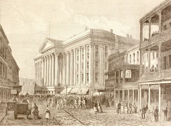 The Saint Charles Hotel on St. Charles Street, New Orleans in the 1880s