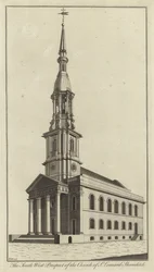 The South West Prospect of the Church of St Leonard, Shoreditch